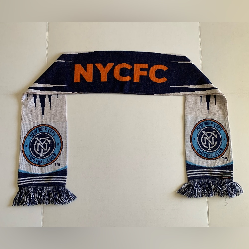 NYCFC blue and white scarf
